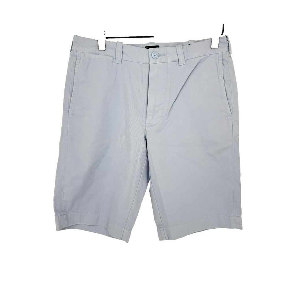 J.Crew Stanton Shorts Mens Sz 30 Light Blue Chino Cotton Twill Flat Front Preppy